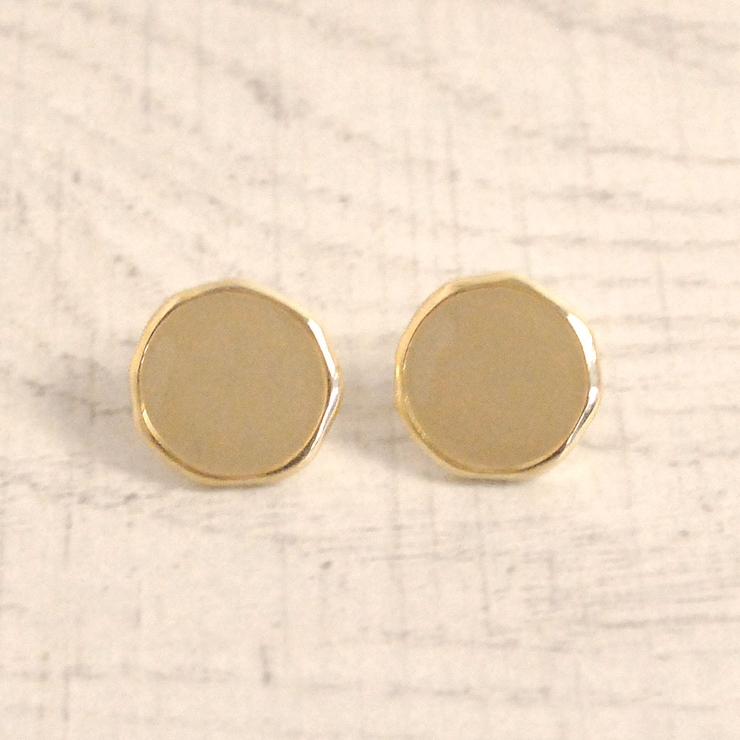 グレージュ | エナメルラウンドプレートピアス プチプラシルバーゴールドインスタ | FACION
