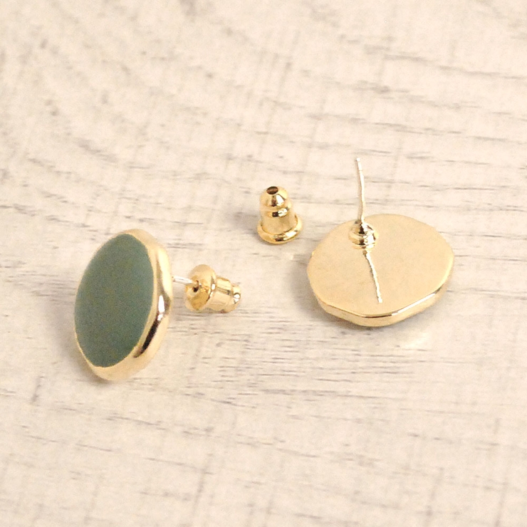 エナメルラウンドプレートピアス プチプラシルバーゴールドインスタ | FACION | 詳細画像2