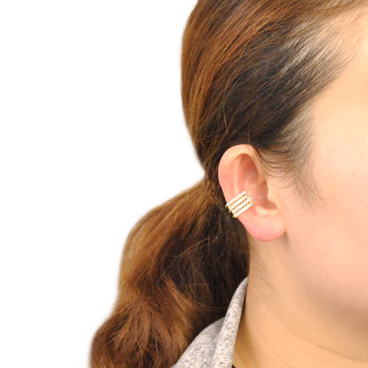 片耳用 パール＆CZストーンイヤーカフ 軟骨ピアスノンホールピアスイヤリング | FACION | 詳細画像5 