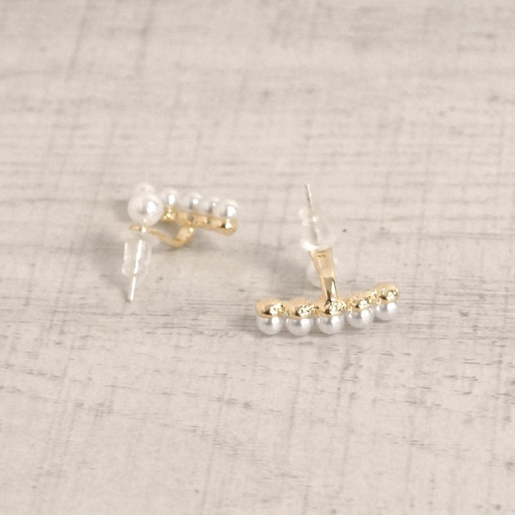 パールカーブライン2WAYピアス 真珠韓国ファッションパーティーデイリー | FACION | 詳細画像3 