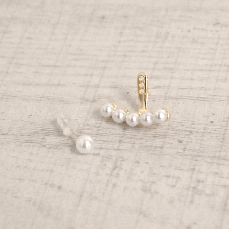 パールカーブライン2WAYピアス 真珠韓国ファッションパーティーデイリー | FACION | 詳細画像4 