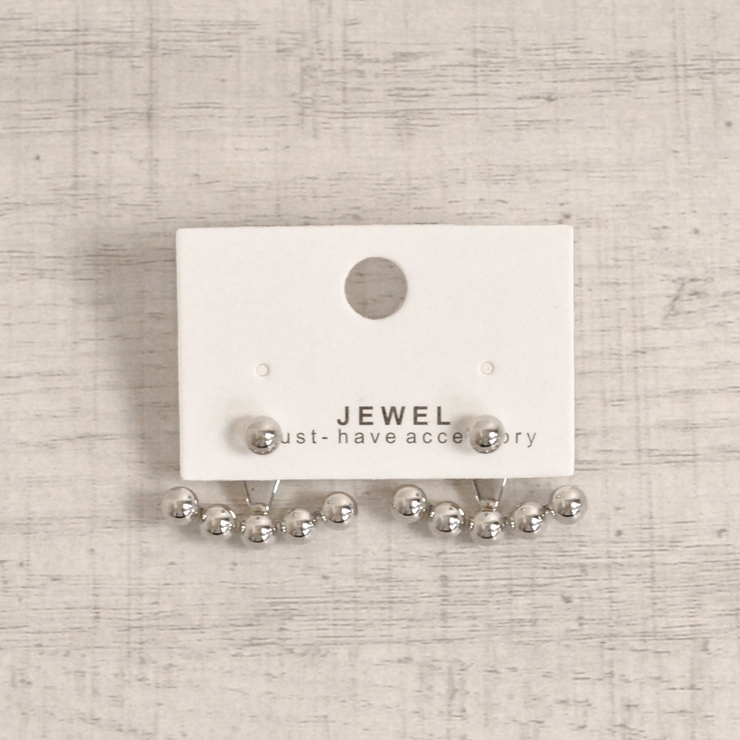 シルバー | メタルボールカーブ2WAYピアス シルバーゴールドレディースインスタ | FACION