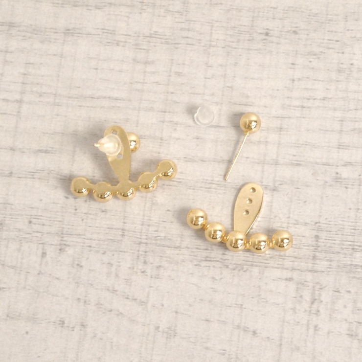 メタルボールカーブ2WAYピアス シルバーゴールドレディースインスタ | FACION | 詳細画像3 