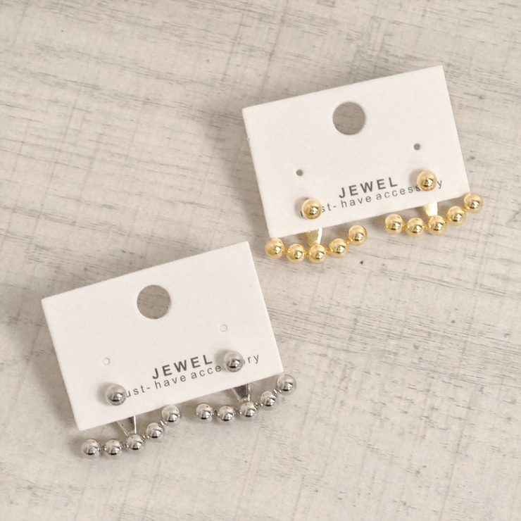メタルボールカーブ2WAYピアス シルバーゴールドレディースインスタ | FACION | 詳細画像4 