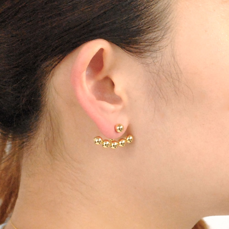 メタルボールカーブ2WAYピアス シルバーゴールドレディースインスタ | FACION | 詳細画像8 