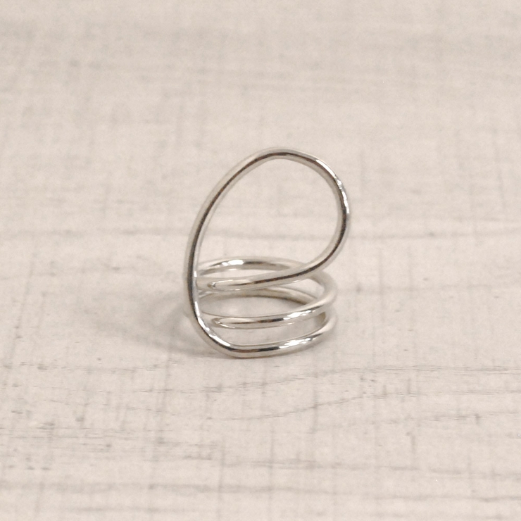 シルバー | 変形ループラインメタルリング 指輪 シルバーゴールド | FACION