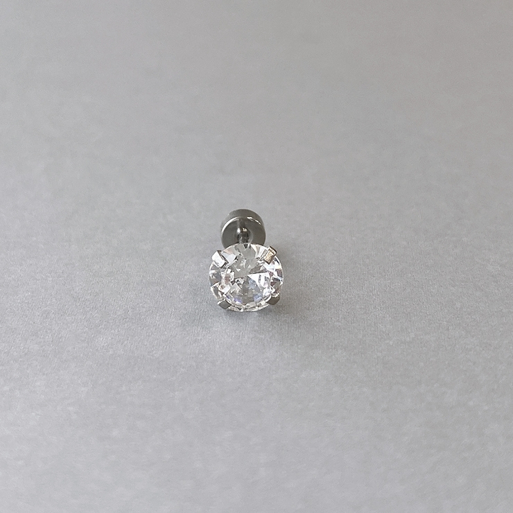 6mm | ステンレスCZボディピアス 軟骨ピアス 20G | FACION