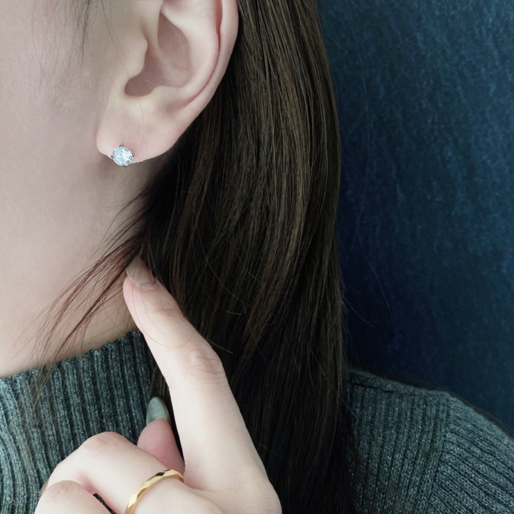 ステンレスCZバーベルボディピアス 軟骨ピアス 片耳用 | FACION | 詳細画像7 