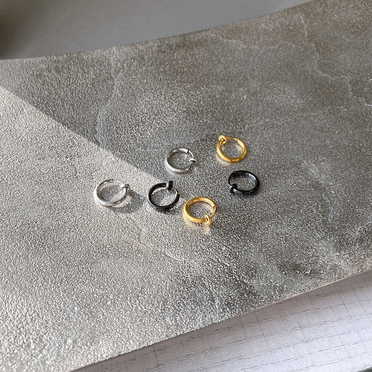 両耳用ステンレスフープイヤリング フェイクピアス サージカルステンレス | FACION | 詳細画像4 