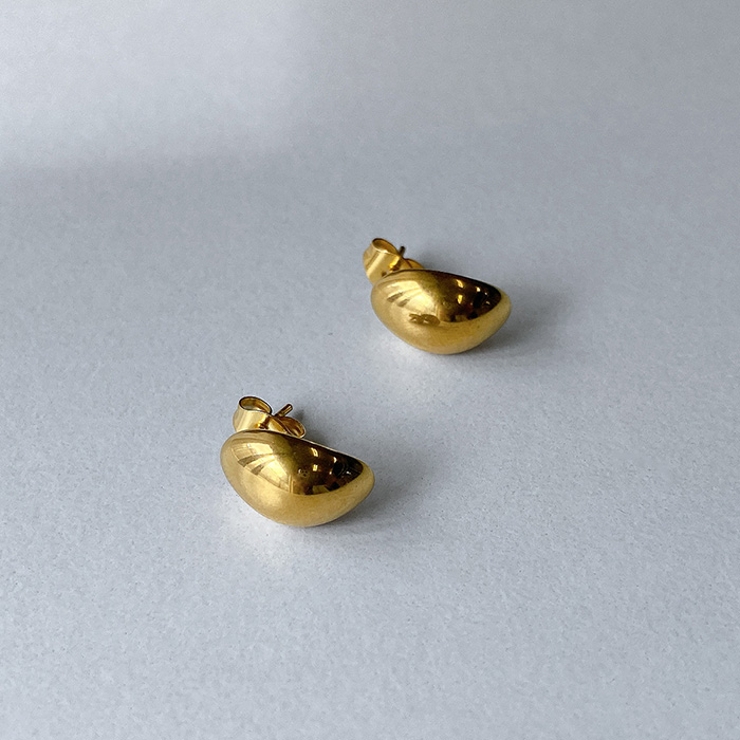 ゴールド | プランプビーンズステンレスピアス ドロップ 涙型 | FACION