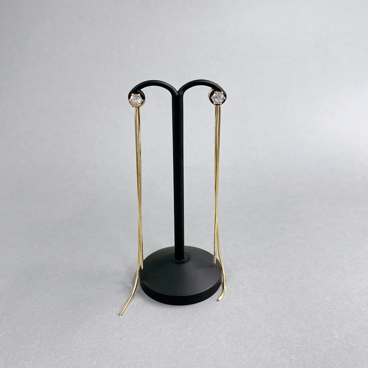 ゴールド | ジルコニア２連チェーン2WAYステンレスピアス サージカルステンレスシルバーゴー… | FACION