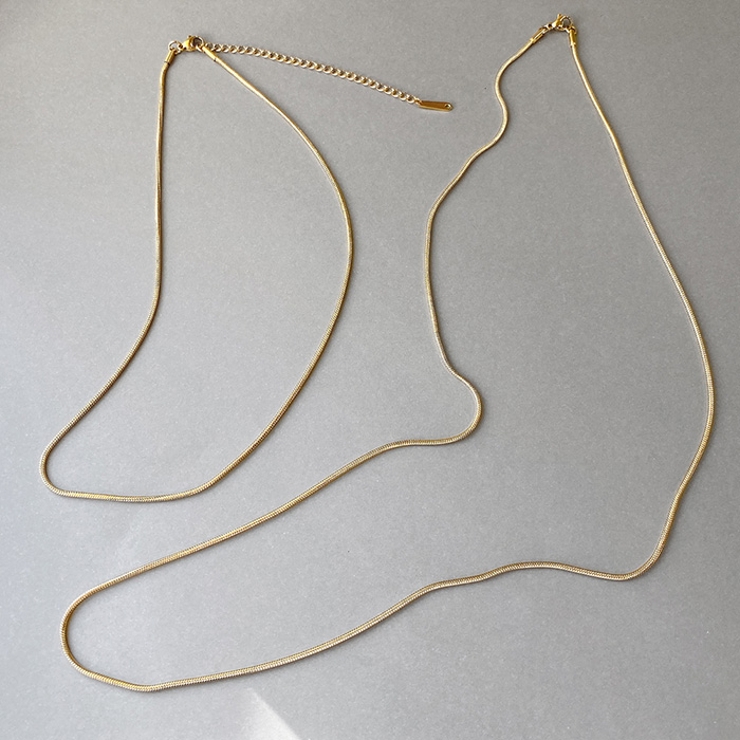 スネークチェーンステンレスネックレス サージカルステンレス | FACION | 詳細画像3 