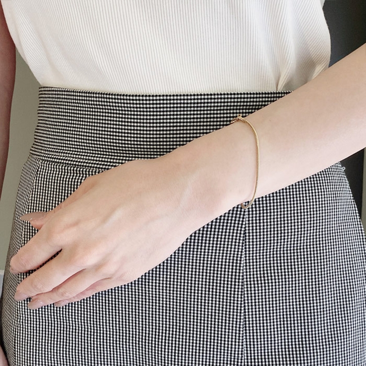 スネークチェーンステンレスブレスレット サージカルステンレス メタルシルバーゴー… | FACION | 詳細画像10 