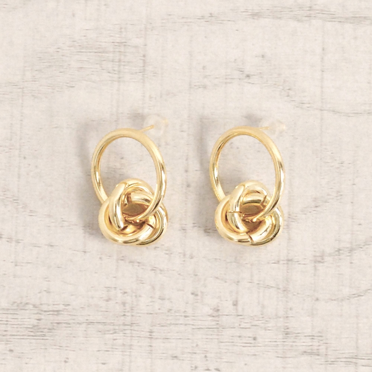 ゴールド | クロススリーリングメタルピアス シルバーゴールドレディースフープ | FACION