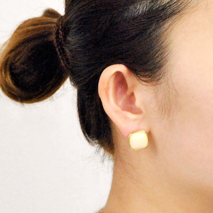 スクエアジュエルカラーピアス  プチプラシルバーゴールド春夏インスタ | FACION | 詳細画像4