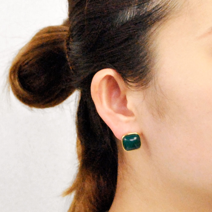 スクエアジュエルカラーピアス  プチプラシルバーゴールド春夏インスタ | FACION | 詳細画像5