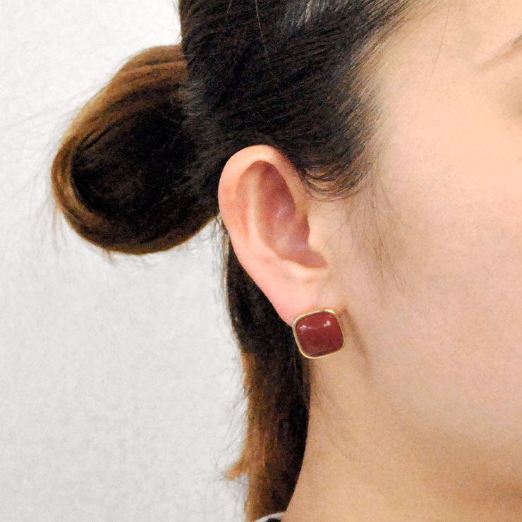 スクエアジュエルカラーピアス  プチプラシルバーゴールド春夏インスタ | FACION | 詳細画像7