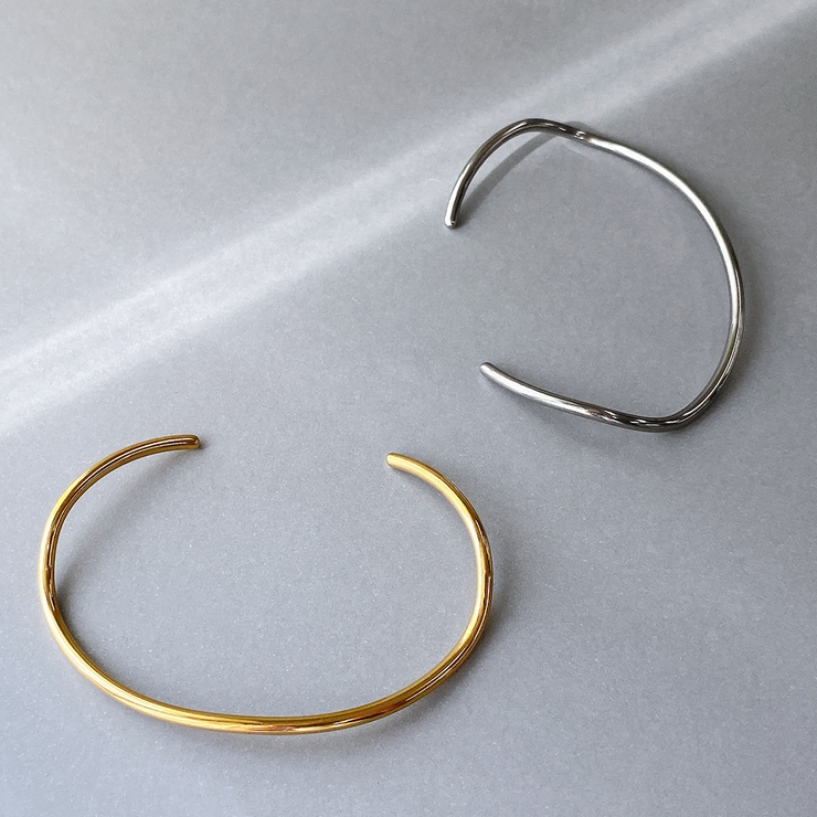 ニュアンスカーブラインステンレスブレスレット サージカルステンレス バングルシル… | FACION | 詳細画像3 