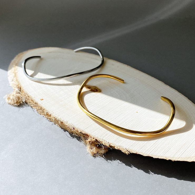 ニュアンスカーブラインステンレスブレスレット サージカルステンレス バングルシル… | FACION | 詳細画像4 