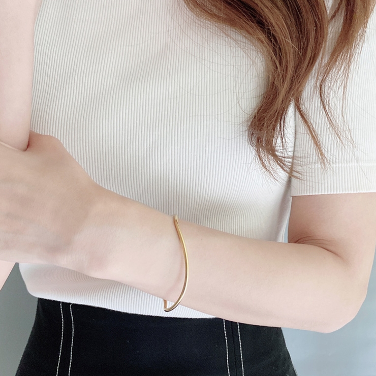 ニュアンスカーブラインステンレスブレスレット サージカルステンレス バングルシル… | FACION | 詳細画像6 