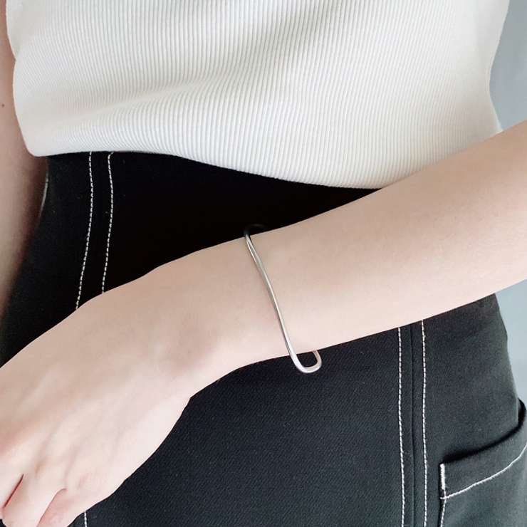 ニュアンスカーブラインステンレスブレスレット サージカルステンレス バングルシル… | FACION | 詳細画像8 