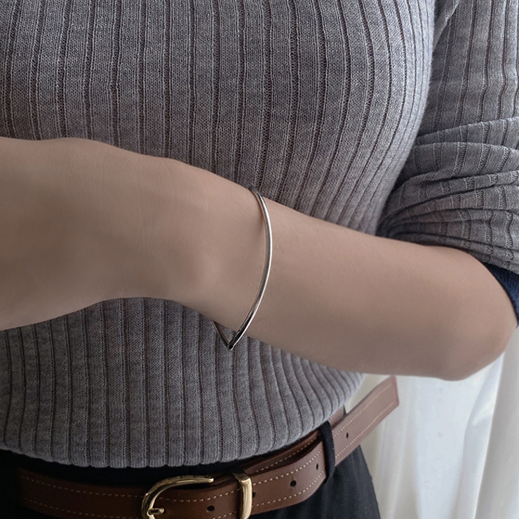 ニュアンスカーブラインステンレスブレスレット サージカルステンレス バングルシル… | FACION | 詳細画像9 