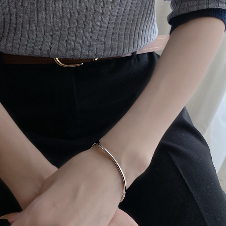 ニュアンスカーブラインステンレスブレスレット サージカルステンレス バングルシル… | FACION | 詳細画像10 