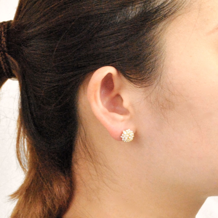 ラウンドミニパール＆ストーンピアス プチプラシルバーゴールド | FACION | 詳細画像6 