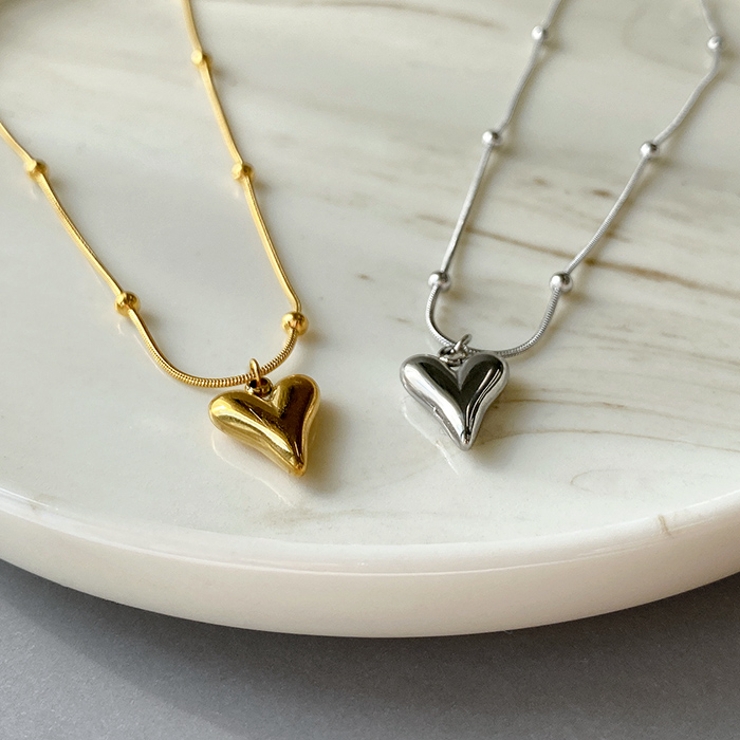 ニュアンスハートメタルステンレスネックレス ペンダントサージカルステンレス | FACION | 詳細画像3 