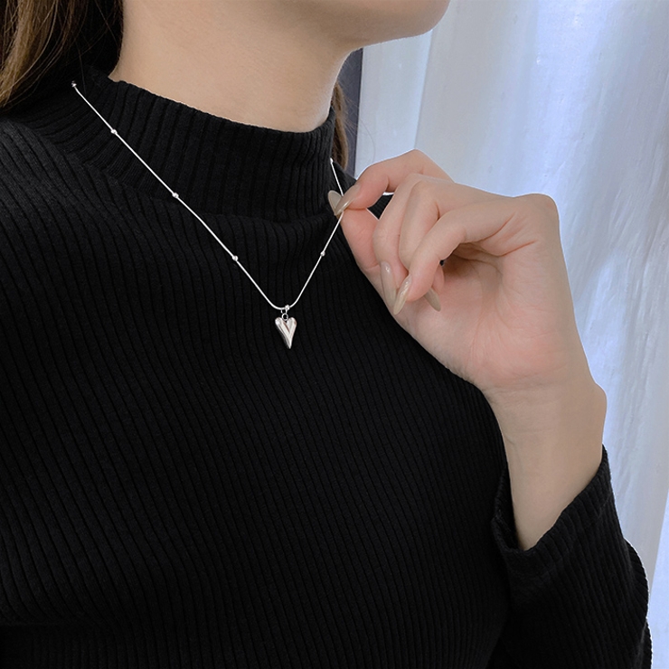 ニュアンスハートメタルステンレスネックレス ペンダントサージカルステンレス | FACION | 詳細画像9 