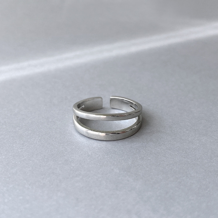 ダブルラインステンレスメタルリング 金属アレルギー つけっぱなし | FACION | 詳細画像2 