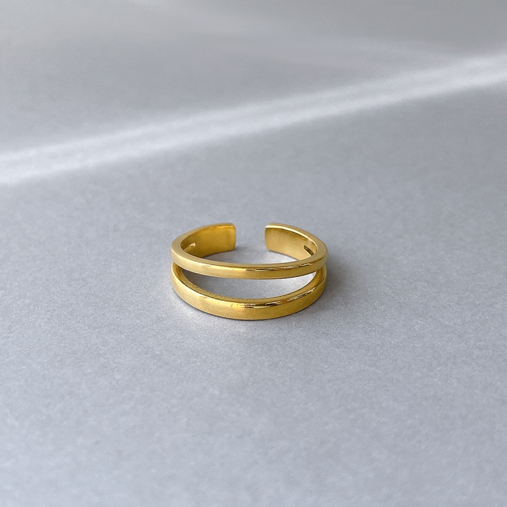 ダブルラインステンレスメタルリング 金属アレルギー つけっぱなし | FACION | 詳細画像3 