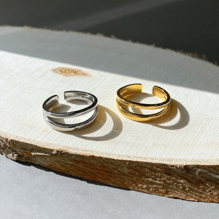 ダブルラインステンレスメタルリング 金属アレルギー つけっぱなし | FACION | 詳細画像6 