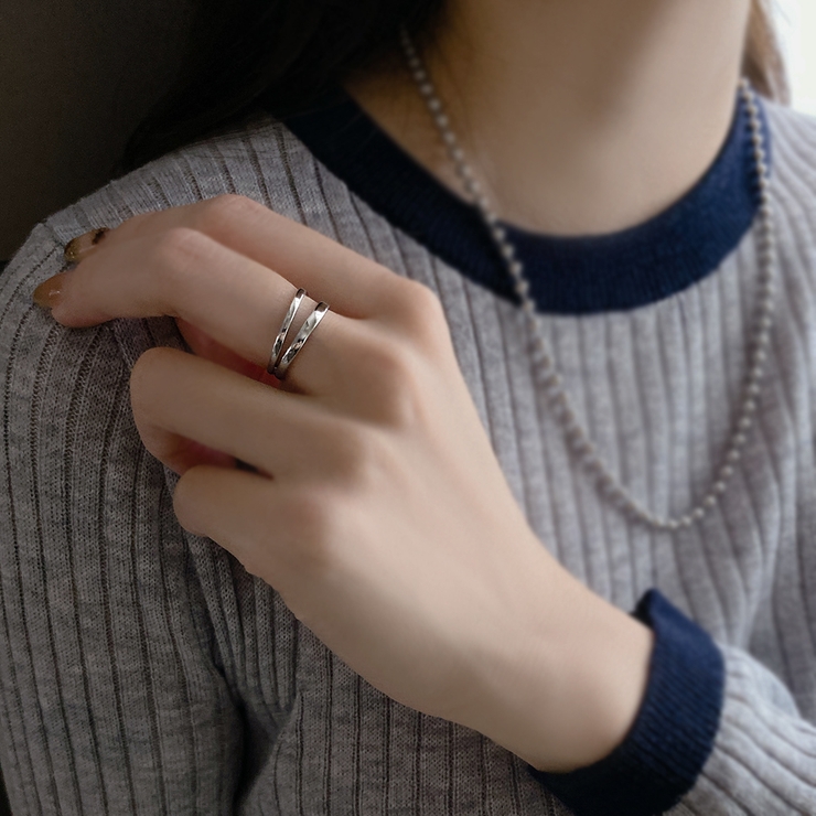 ダブルラインステンレスメタルリング 金属アレルギー つけっぱなし | FACION | 詳細画像8 