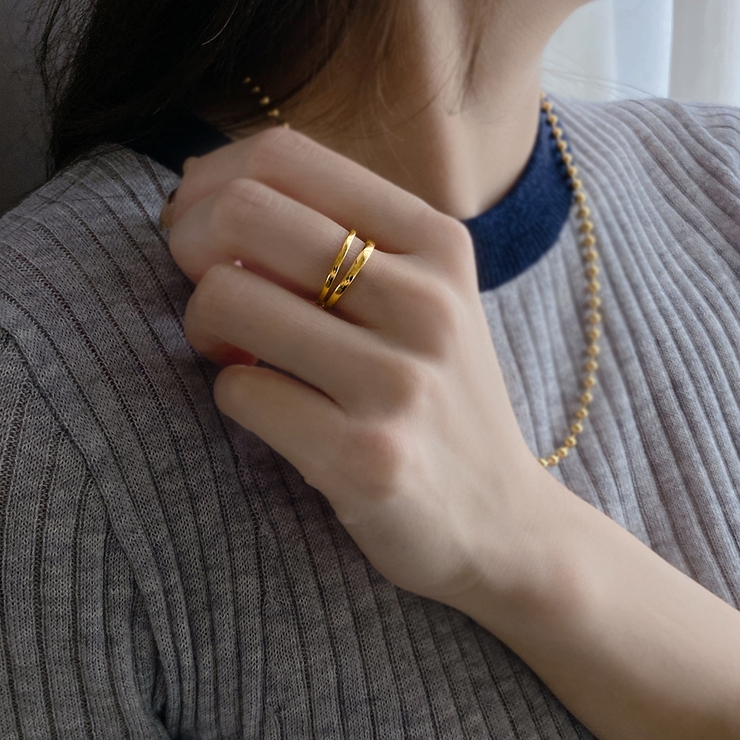 ダブルラインステンレスメタルリング 金属アレルギー つけっぱなし | FACION | 詳細画像11 