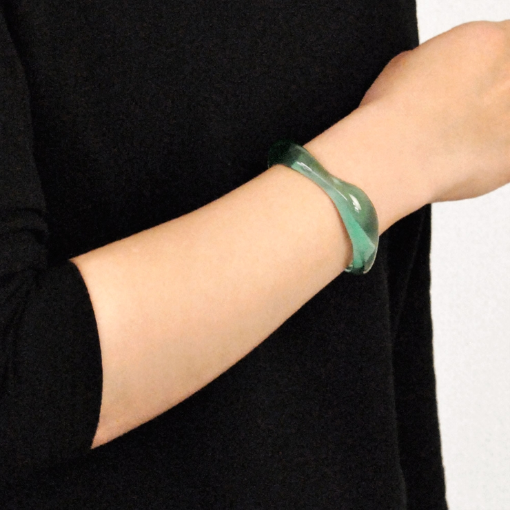 アクリルニュアンスバングルブレスレット 変形クリア透明インスタプチプラ ブレス | FACION | 詳細画像8 