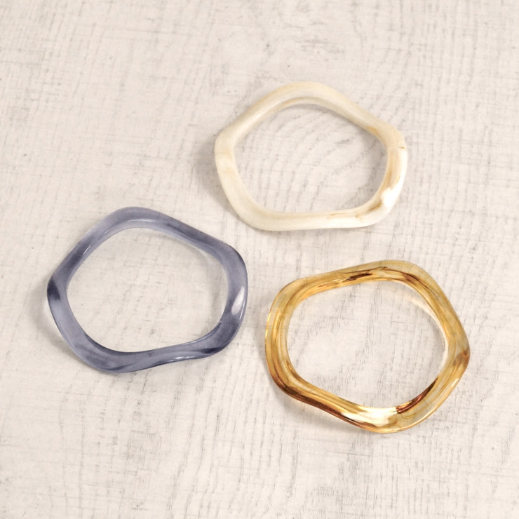 アクリルウェーブバングルブレスレット 透明クリア変形インスタプチプラ ブレス | FACION | 詳細画像2 