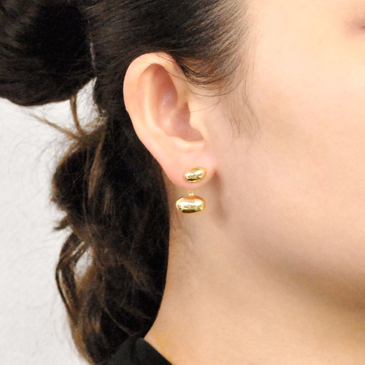 ビーンズメタル2WAYぶらピアス シルバーゴールドプチプラ小豆 | FACION | 詳細画像7 