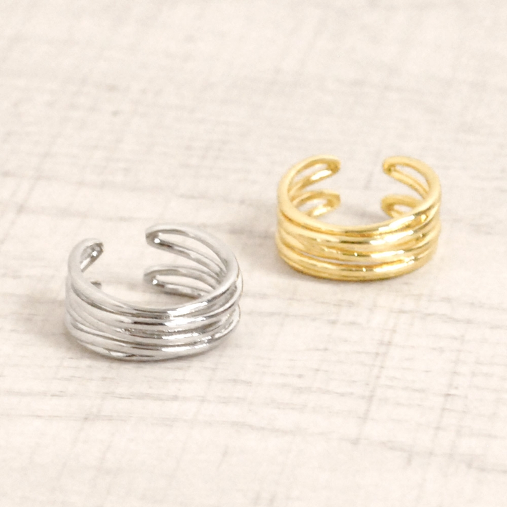 レイヤードラインメタルリング 指輪 シルバーゴールド | FACION | 詳細画像1 