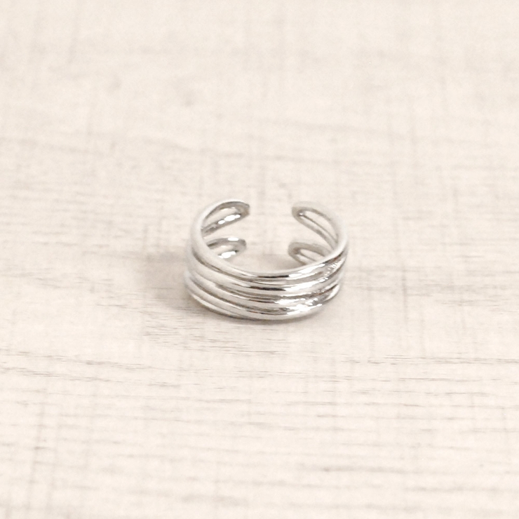 シルバー | レイヤードラインメタルリング 指輪 シルバーゴールド | FACION