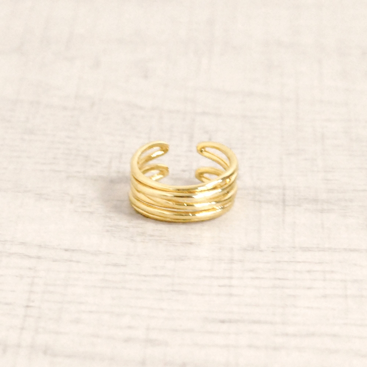 ゴールド | レイヤードラインメタルリング 指輪 シルバーゴールド | FACION