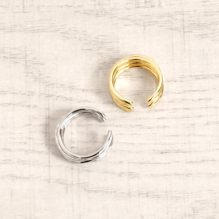 レイヤードラインメタルリング 指輪 シルバーゴールド | FACION | 詳細画像3 