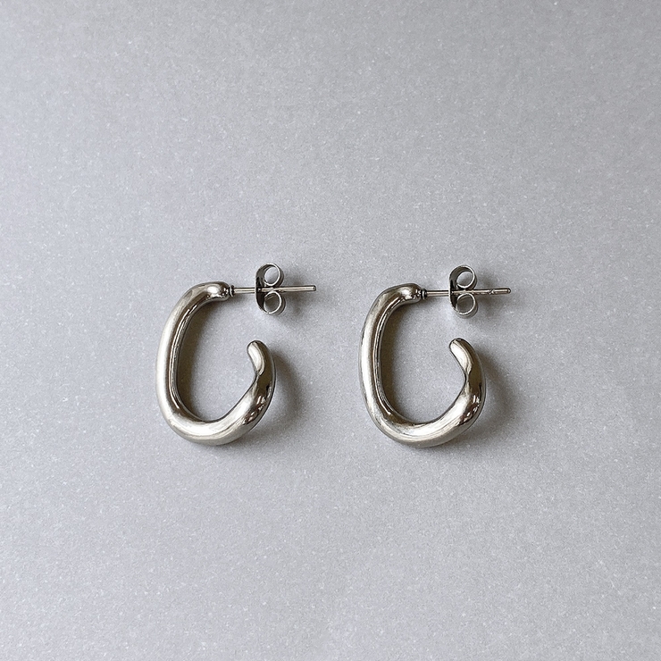 シルバー | ニュアンスL型ステンレスフープピアス サージカルステンレスレディース | FACION