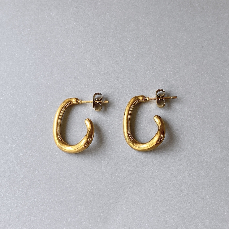 ゴールド | ニュアンスL型ステンレスフープピアス サージカルステンレスレディース | FACION