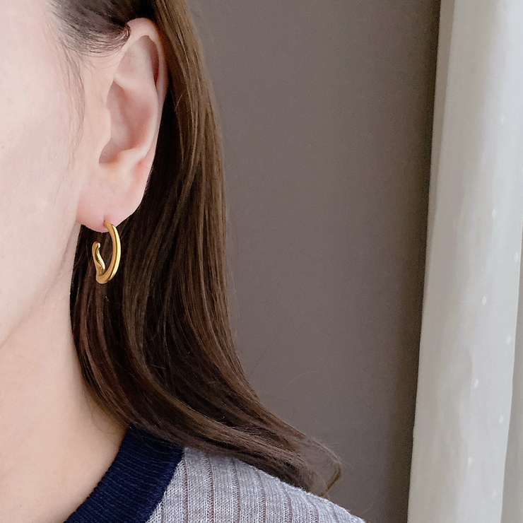 ニュアンスL型ステンレスフープピアス サージカルステンレスレディース | FACION | 詳細画像6