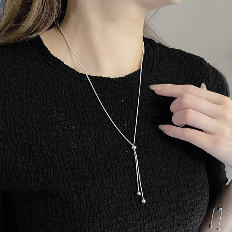 スライド式Y字チェーンステンレスネックレス サージカルステンレス シルバーゴールド | FACION | 詳細画像7 