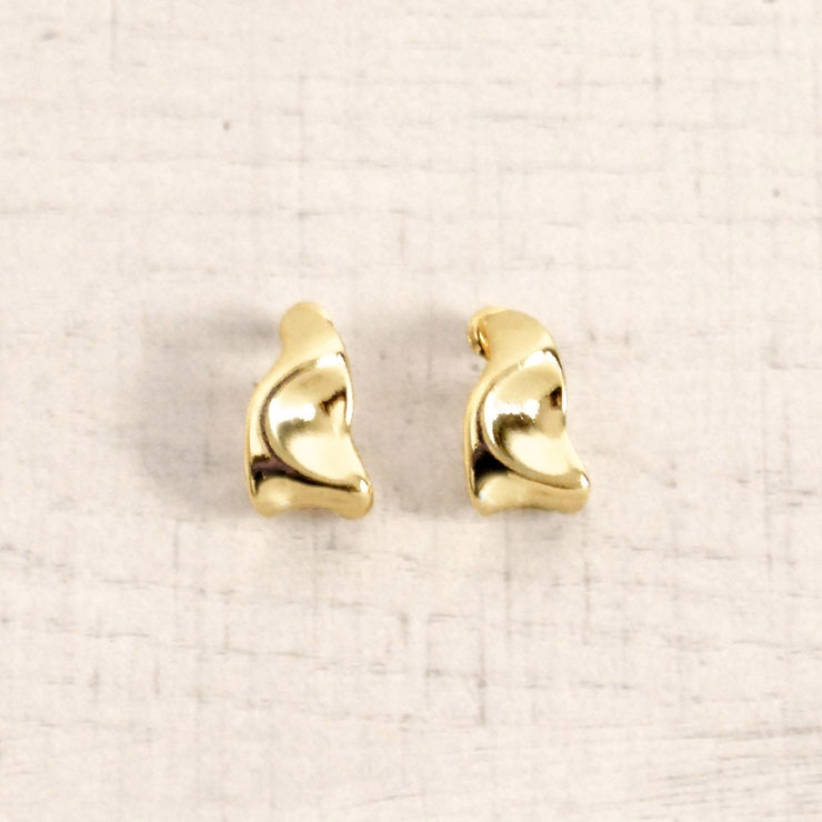 ゴールド | エンボスメタルワイドフープピアス 変形シルバーゴールドプチプラ | FACION