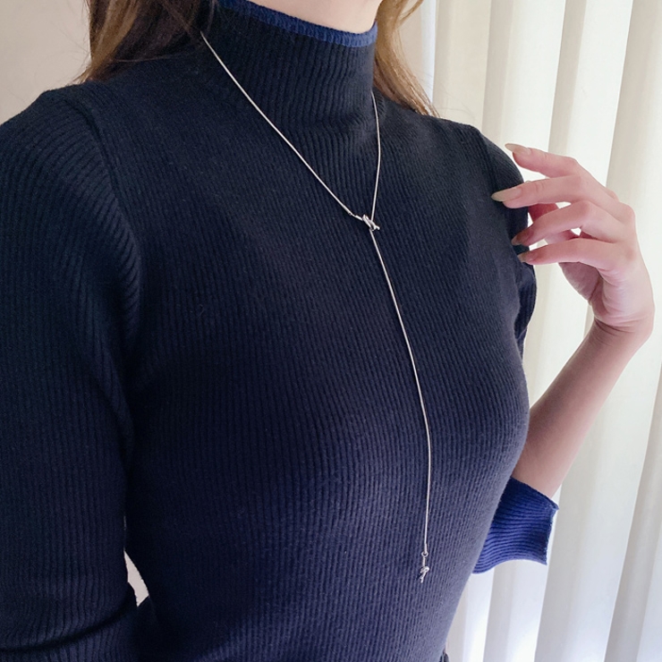 ノットメタルY字チェーンステンレスネックレス サージカルステンレス シルバーゴー… | FACION | 詳細画像7 