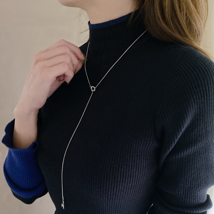 ノットメタルY字チェーンステンレスネックレス サージカルステンレス シルバーゴー… | FACION | 詳細画像8 