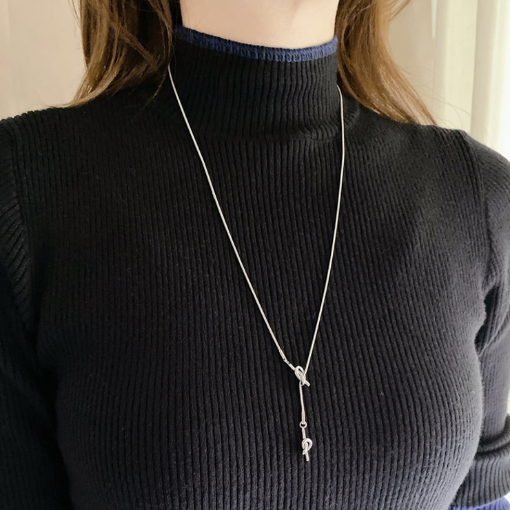 ノットメタルY字チェーンステンレスネックレス サージカルステンレス シルバーゴー… | FACION | 詳細画像9 